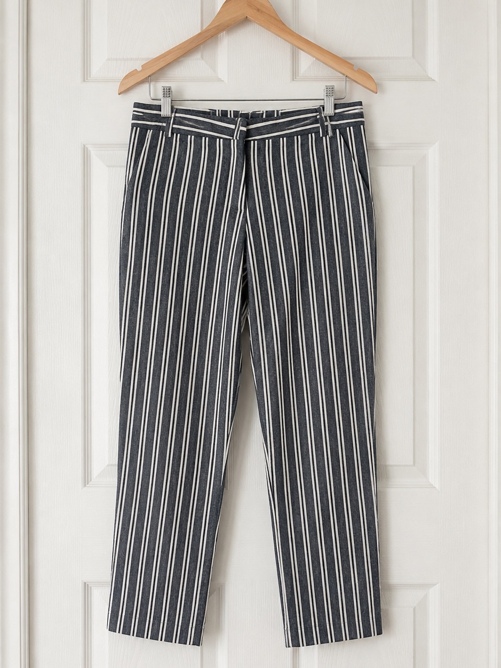 Banana Republic Avery Linen Blend Striped Ankle Pants Women’s Size 6